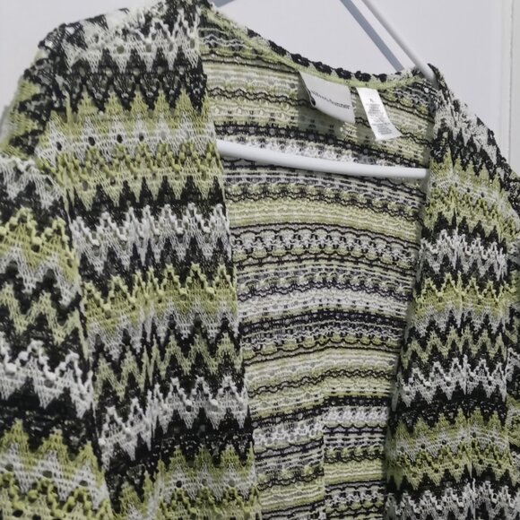 Alfred Dunner Blouse Women's Open Knit Cardigan Top Short Sleeve Size XL - Picture 3 of 9